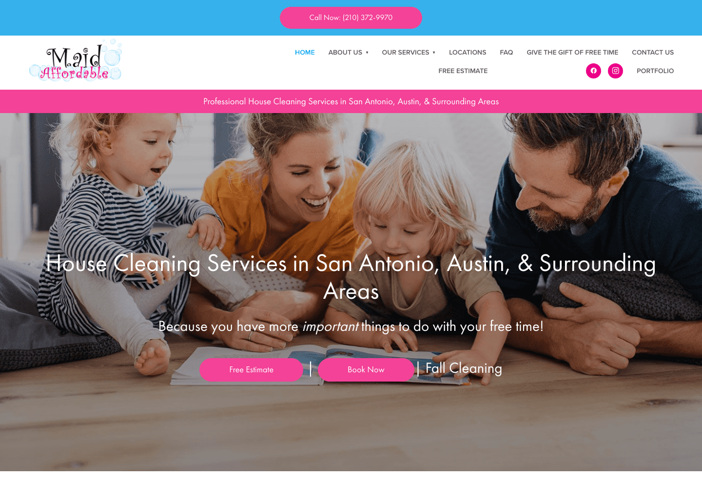 Maid Affordable website screenshot