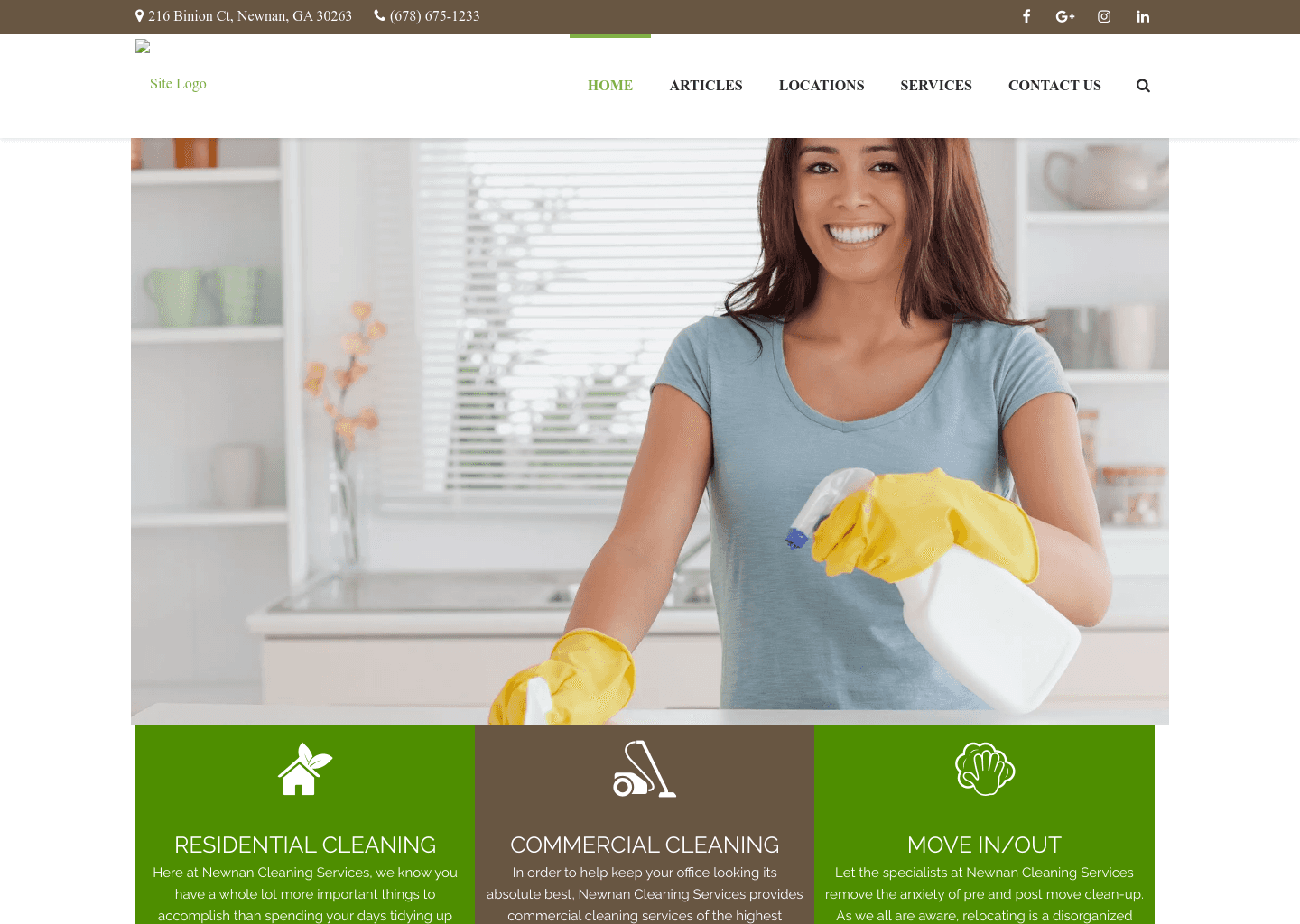 Newnan Cleaning Services website screenshot
