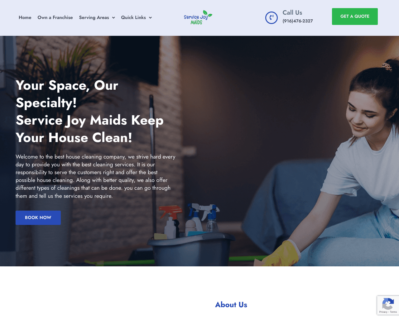 Service Joy Maids website screenshot