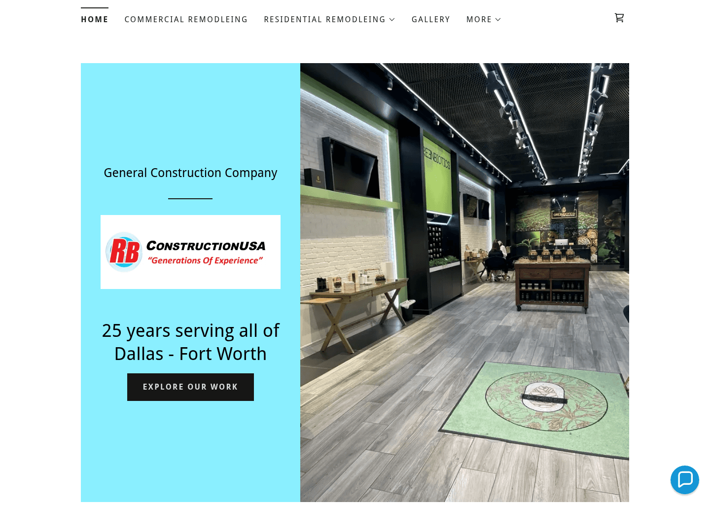 RB Construction USA LLC website screenshot