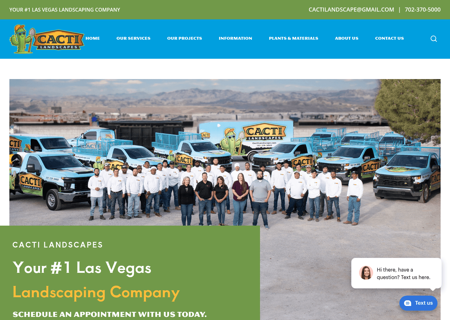 Cacti Landscapes Las Vegas website screenshot