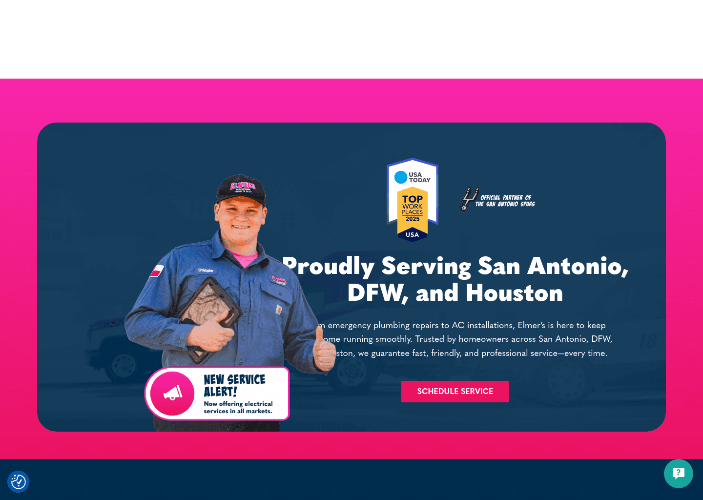 Elmer's Home Services website screenshot