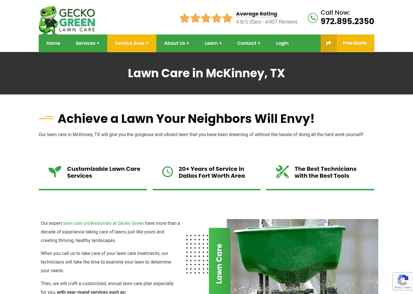 Gecko Green website screenshot