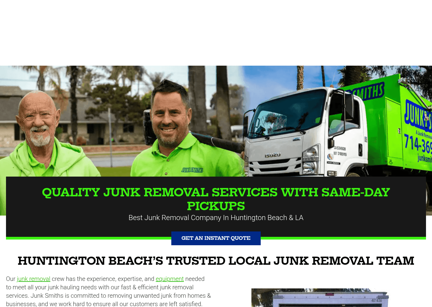 Junk Smiths website screenshot
