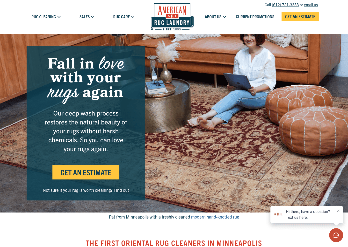American Rug Laundry website screenshot