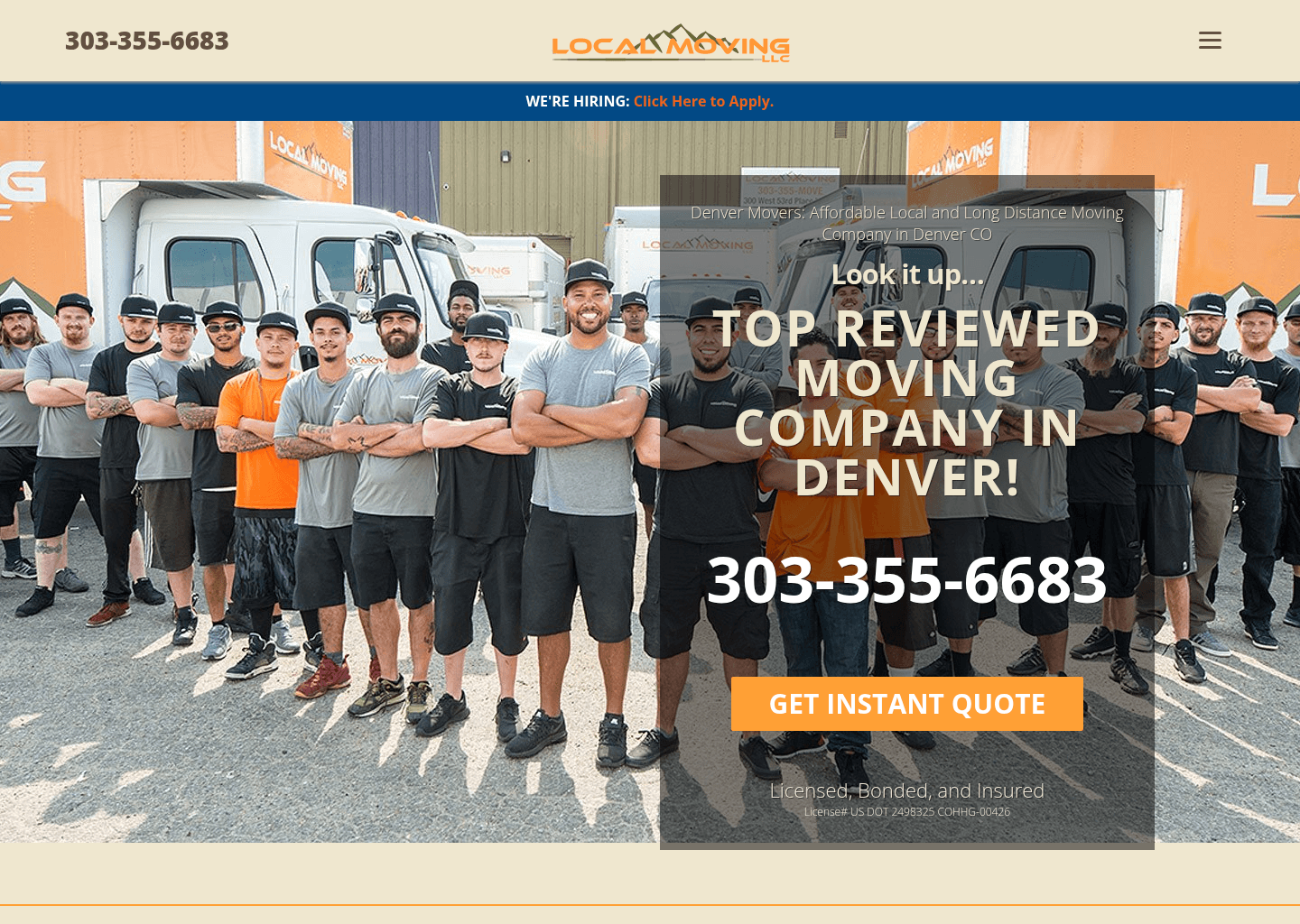 Local Moving LLC website screenshot