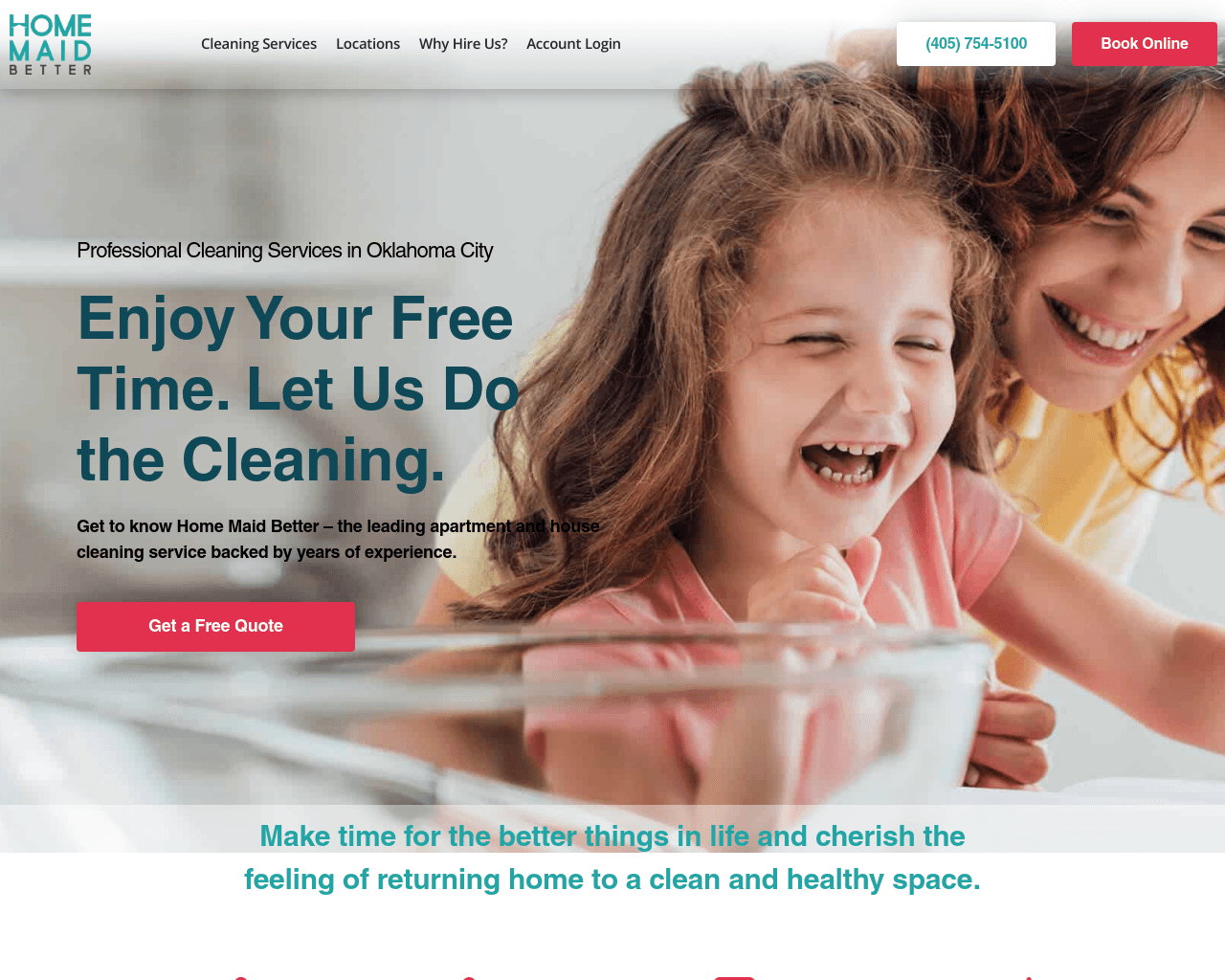 Home Maid Better website screenshot